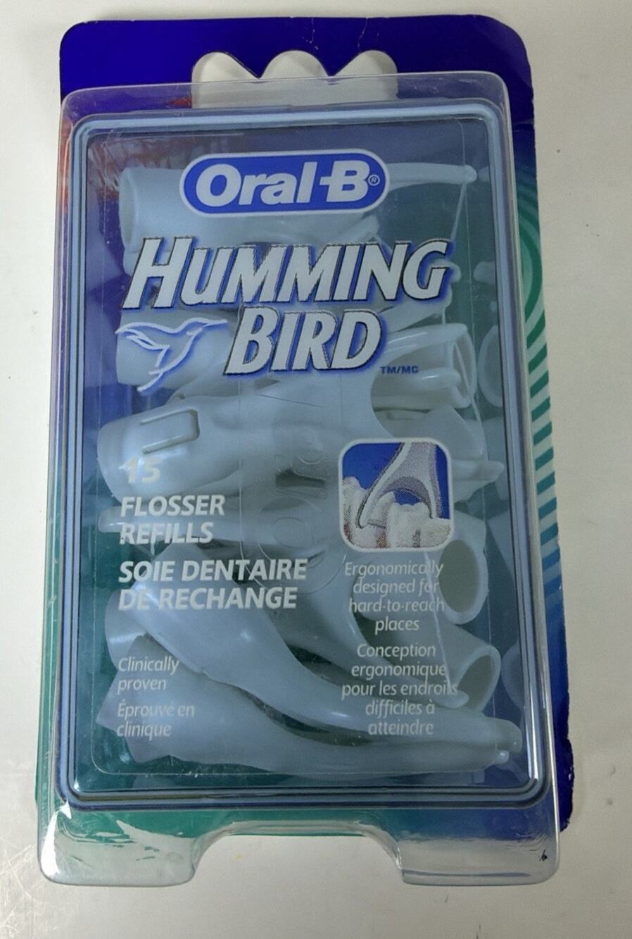 1 Pack of 15 Oral B Hummingbird Flosser Floss Head Refills - New